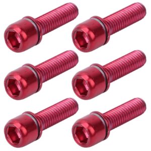 m5x18mm stem screw bike stem bolt bike steering handlebar parts with spacer(red)