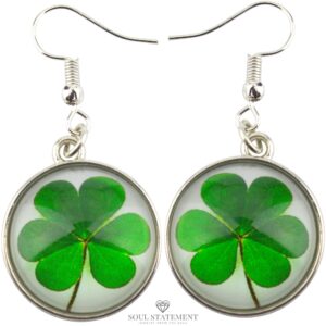 Soul Statement Clover Dangle Coin Earrings Shamrock St Patrick's Day Green Jewelry