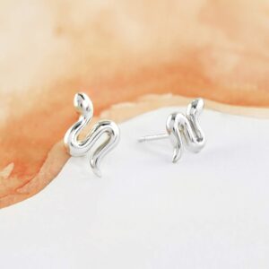 Boma Jewelry Sterling Silver Snake Stud Earrings