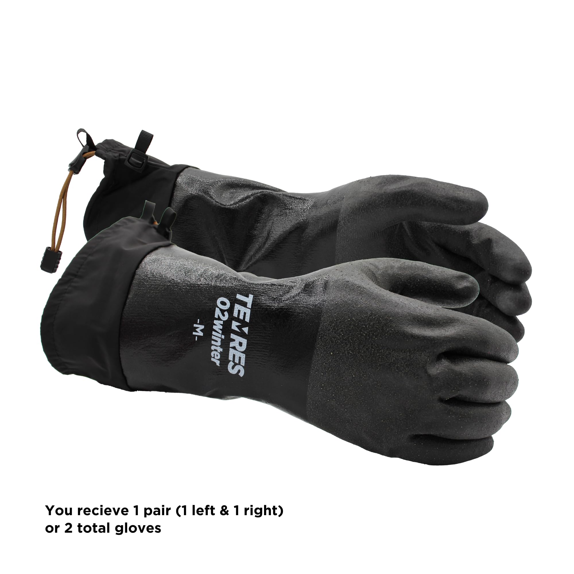 SHOWA 282-02 Waterproof Breathable Insulated Winter/Ski/Ice Glove with Extended Cuff (1 Pair),Black, Medium