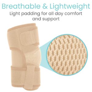 Vive Elbow Brace - Tennis Compression Sleeve - Wrap for Golfers, Bursitis, Left or Right Arm - Tendonitis Support Strap for Golf, Men and Women - Epicondylitis and Sports Recovery (Beige, Standard)