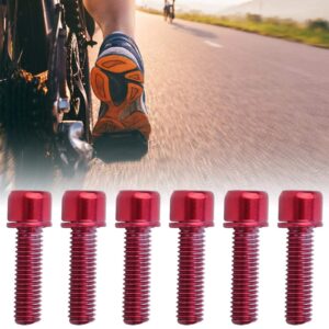 M5x18mm Stem Screw Bike Stem Bolt Bike Steering Handlebar Parts with Spacer(red)