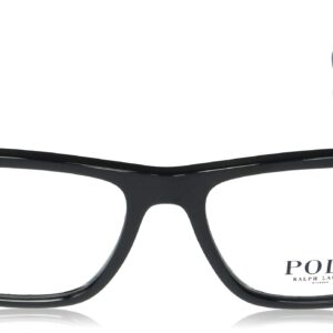 Polo Ralph Lauren Men's PH2230 Semi-Circular Prescription Eyewear Frames, Shiny Black/Demo Lens, 56 mm