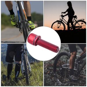 M5x18mm Stem Screw Bike Stem Bolt Bike Steering Handlebar Parts with Spacer(red)