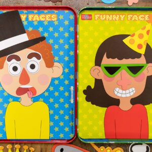 Bendon TS Shure Create Funny Faces Magnetic Activity Tin with Illustrated Magnet Sheets and Playcard 50261