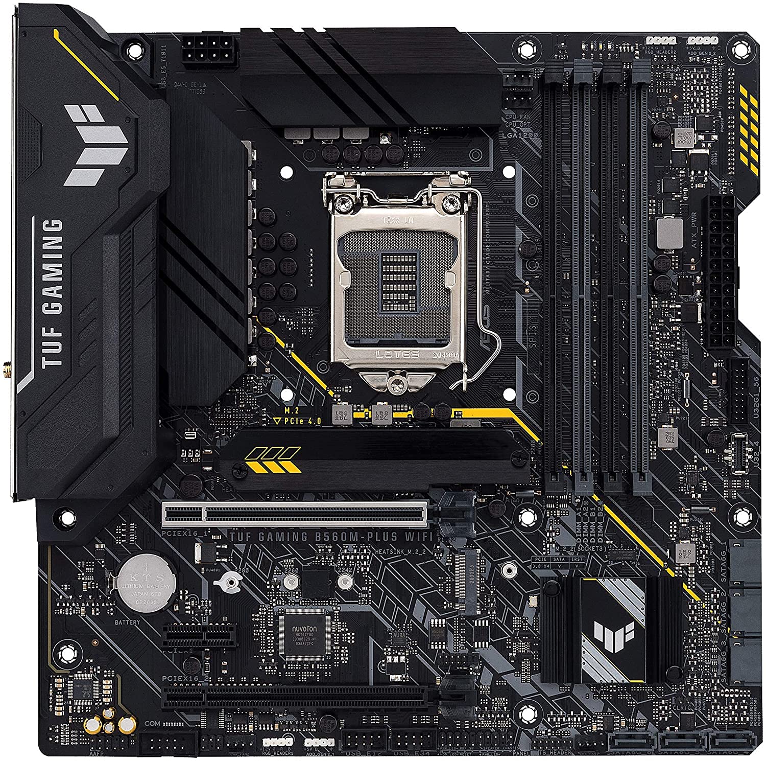 ASUS TUF GAMING B560M-PLUS WIFI LGA1200 (Intel®11th/10th Gen) Micro ATX gaming motherboard (PCIe 4.0, 2X M.2 slots,8+1 Power stages, 2.5Gb LAN, WiFi 6, USB 3.2 Type-C®, Thunderbolt™ 4 support)