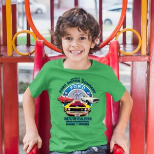 Ford Mustang Youth T-Shirt Detroit Mi. 1903 Ford Motor Company Licensed Kids Green Small