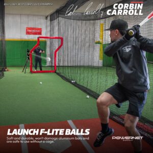 PowerNet Corbin Carroll Launch F-lite Ultra Light Dimpled Practice Balls for Pitching Machine | One Dozen