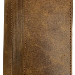 Genuine Leather Checkbook Cover For Men & Women Checkbook Holder Wallet RFID Blocking USA Series (Tan)