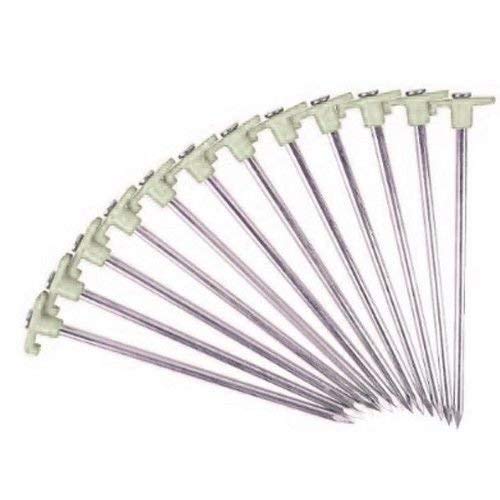 12-Piece Galvanized Steel Tent Pegs - Glow in The Dark Garden Stakes