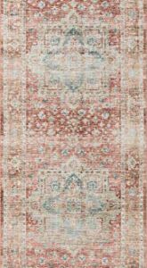 Loloi II Heidi Collection HEI-01 Area Rug 8' 6" x 11' 6" Terracotta/Aqua Rectangular 0.13" Thick