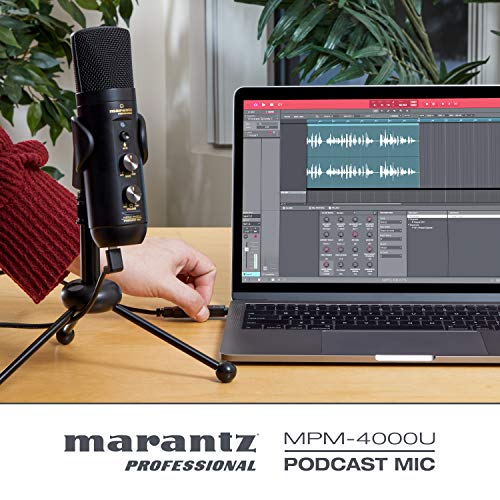 Marantz Professional MPM-4000U Podcast Mic - USB Condenser Microphone With Mixer and Headphone Output for Podcasting, Live Streaming, YouTube Projects