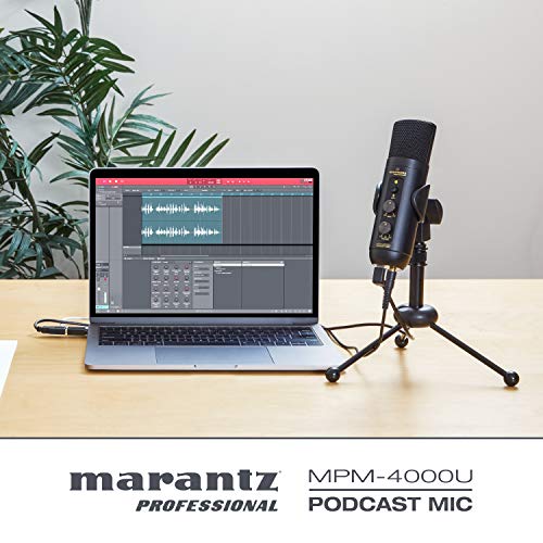 Marantz Professional MPM-4000U Podcast Mic - USB Condenser Microphone With Mixer and Headphone Output for Podcasting, Live Streaming, YouTube Projects