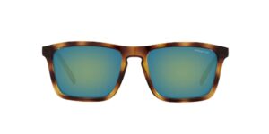 arnette man sunglasses havana frame, emerald iridium lenses, 56mm