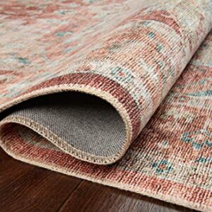 Loloi II Heidi Collection HEI-01 Area Rug 8' 6" x 11' 6" Terracotta/Aqua Rectangular 0.13" Thick