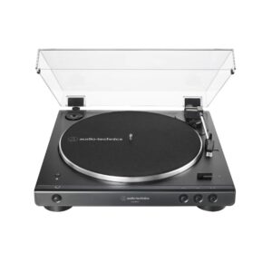 Audio-Technica AT-LP60XBT-BK Fully Automatic Bluetooth Belt-Drive Turntable Bundle with Hyperion Vacuum Tube Bluetooth 5.0 Speaker System (2 Items)