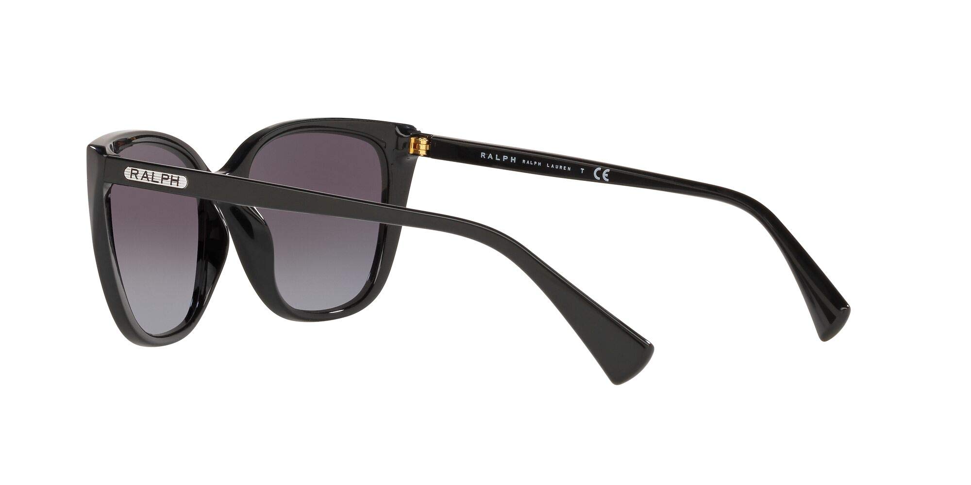 Ralph by Ralph Lauren Women's RA5274 Butterfly Sunglasses, Shiny Black/Grey Gradient, 56 mm