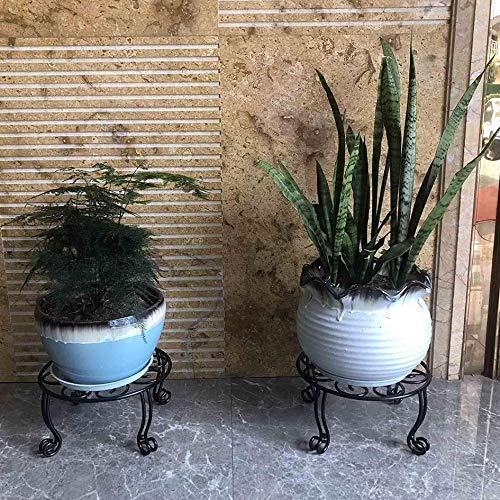 Uuuda 2 Pack Plant Stand 6IN Tall Indoor Outdoor for Flower Pot Metal Garden Container Round Supports Rack,11.8 Inches Black