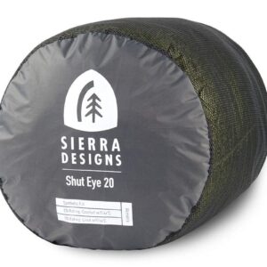 Sierra Designs Shut Eye 20 Degree Sleeping Bags - SierraLoft Synthetic, Mummy Style Camping & Backpacking Sleeping Bags for Men & Women, Stuff Sack Included