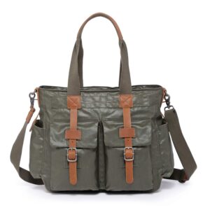 tsd brand urban light coated canvas tote bag (armygreen)