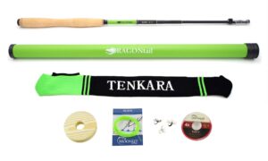 dragontail mutant zx380 zoom 3 length tenkara fishing rod (soft action rod) (with furled line kit)