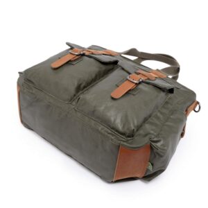 TSD Brand Urban Light Coated Canvas Tote Bag (ARMYGREEN)