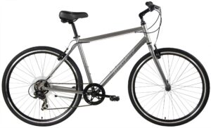 gravity swift x4 8 speed adventure hybrid flat bar road bike (20" mens fits riders 6' to 6' 2", titan gray)