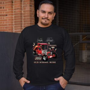 Ford Model T Old School Ride Long Sleeve T-Shirt Vintage Hot Rod Licensed Black Medium