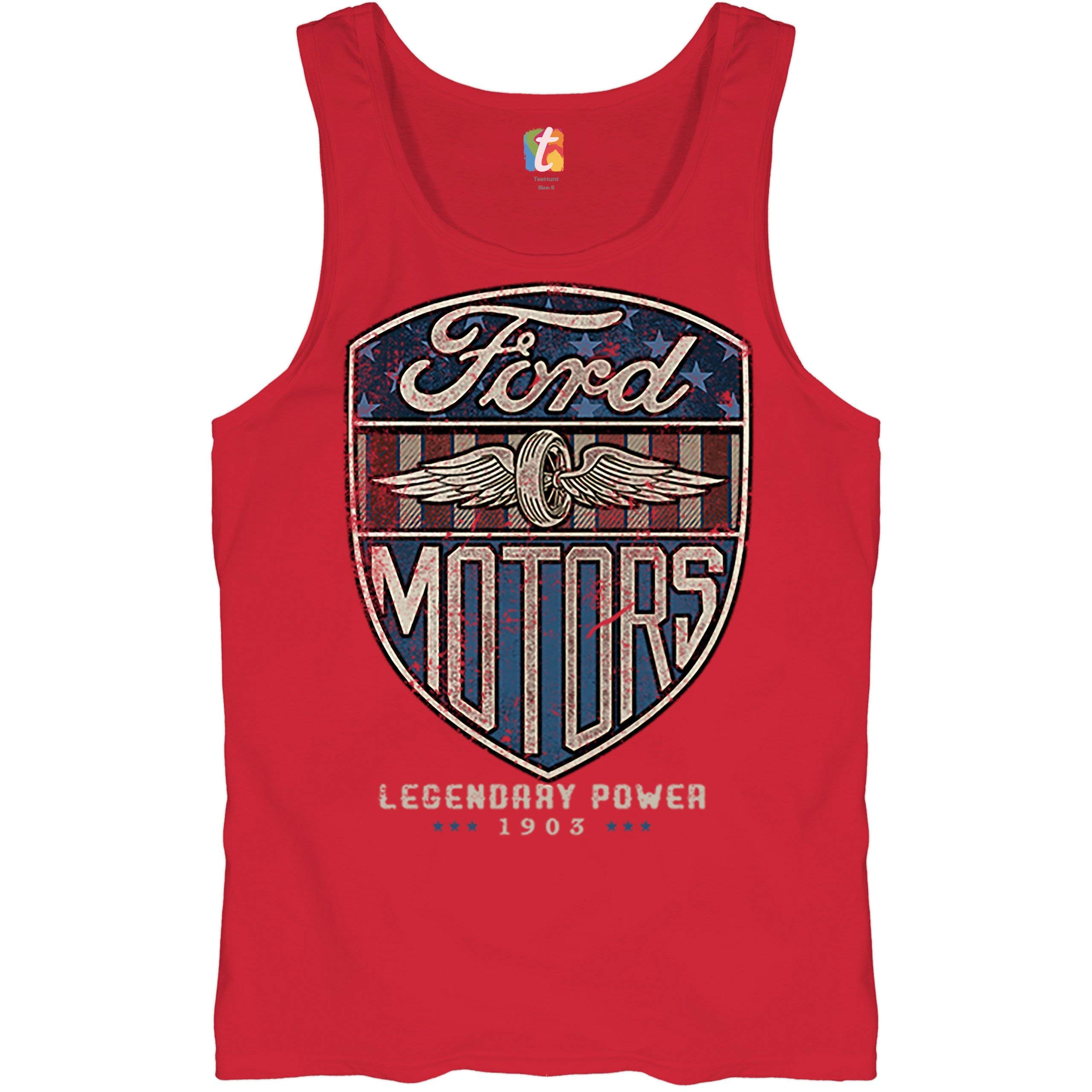 Ford Motors Legendary Power Tank Top Automotive Licensed Men's Top Red XX-Large