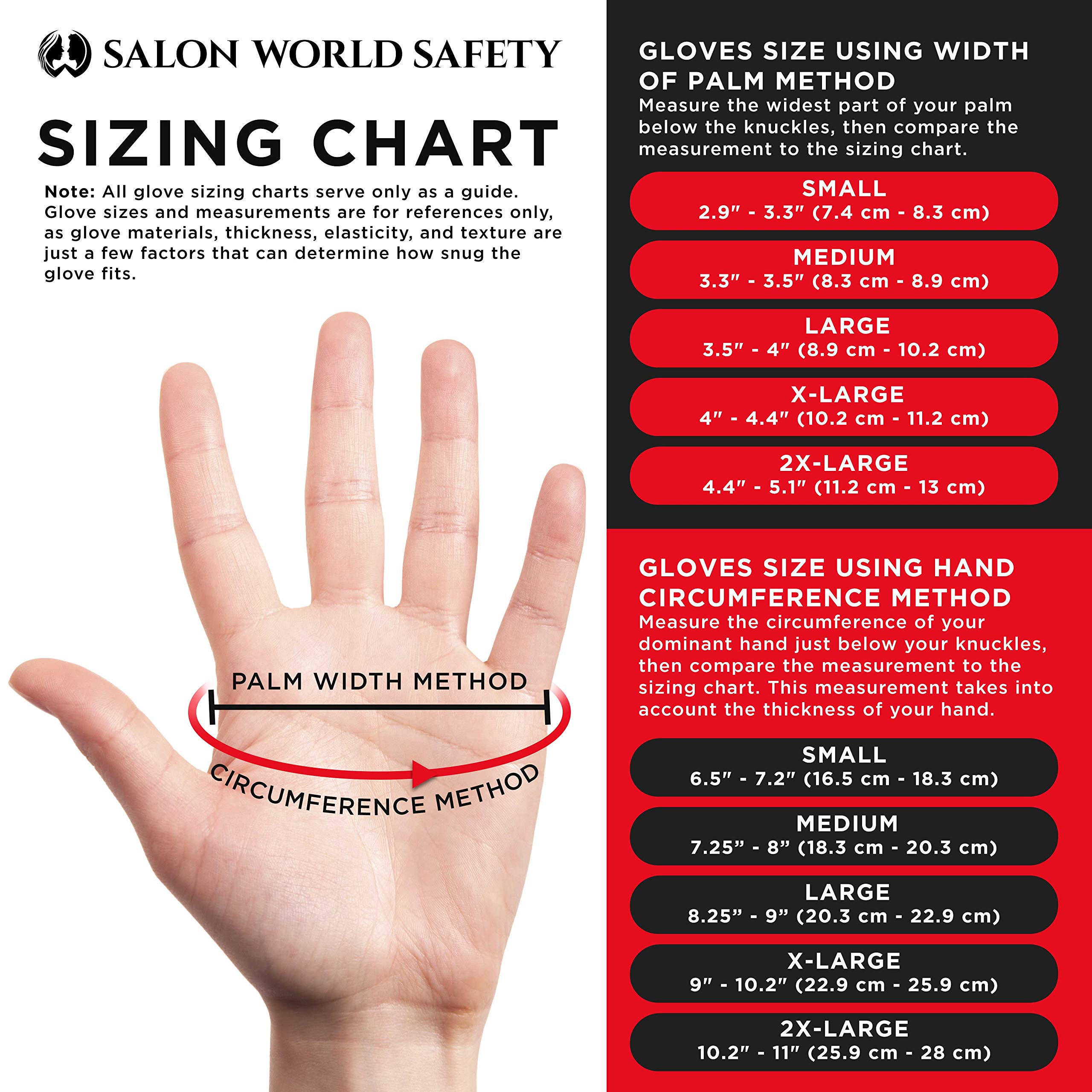 Salon World Safety Black Nitrile Disposable Gloves, Box of 100, Size X-Large, 5.0 Mil - Latex Free, Textured, Food Safe