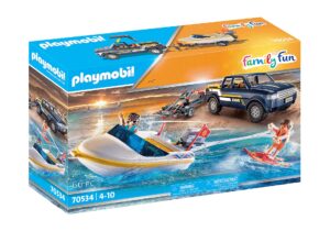 playmobil pick-up with speedboat