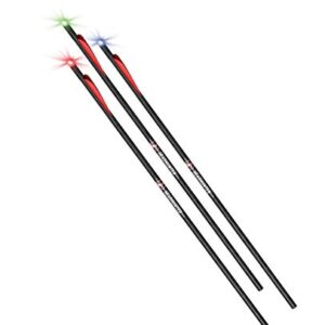 Barnett Headhunter Strobe Lighted Crossbow Arrows, 3-Pack of Polycarbonate Half-Moon Nocks, with Multi-Colored Strobe Lights, 22", Black