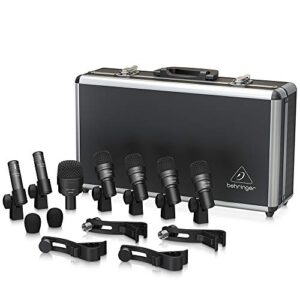 behringer bc1200 professional 7-piece drum microphone set for studio and live applications, black