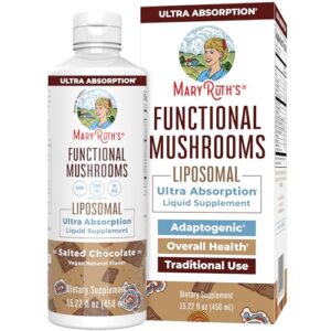 maryruth organics mushroom, mushroom supplement, mushroom liquid vitamin, reishi mushroom supplement for immune support, turkey tail vitamin for stress relief, vegan, non-gmo, gluten free, 15.22 fl oz