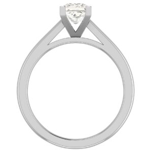 Diamond Engagement Rings for Women GIA Certified Princess Solitaire Diamond Ring 14K White Gold 0.50 carat (L,I2) (Ring Size 10)