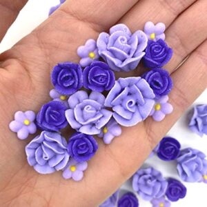 30 violet icing flowers | small purple flowers | edible roses| lavender | edible flowers | icing flowers | icing roses | 4 oz. 8oz. 16 oz. 24 oz. | bulk sprinkles | simply sucré