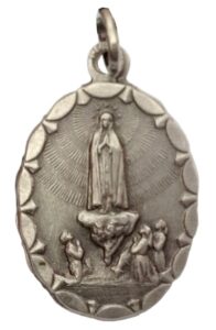 madonna of fatima medal (our lady of fatima)- oval shape -100% made in italy - the patron saints medals