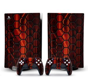 ps5 console and controller skin vinyl sticker decal cover for playstation 5 console and controllers, disk edition