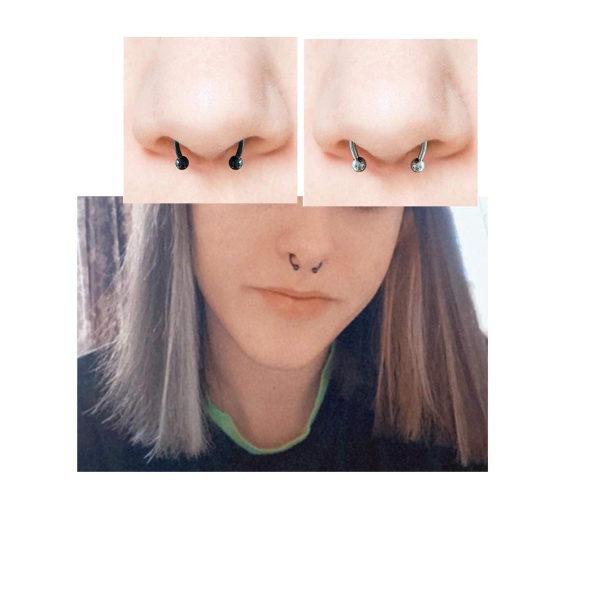 outerunner Fake Nose Ring Septum Piercing Magnet Magnetic Nose Hoop Rings Faux Septum Rings Non Piercing Clip On Nose Hoop Rings