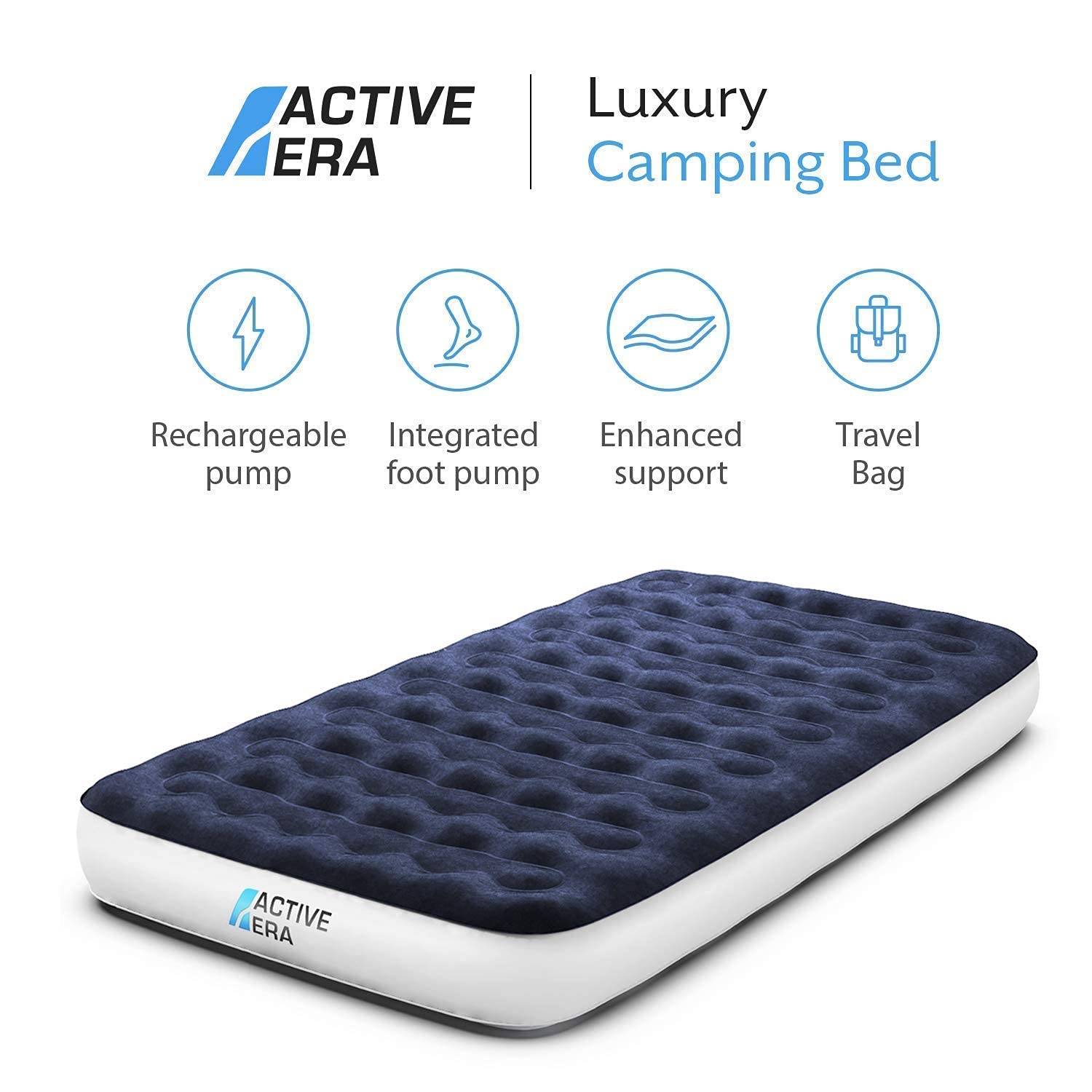 Active Era Luxury Camping Air Mattress Twin Single Sleeping Bag for Indoor and Outdoor Use