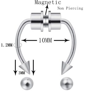 outerunner Fake Nose Ring Septum Piercing Magnet Magnetic Nose Hoop Rings Faux Septum Rings Non Piercing Clip On Nose Hoop Rings