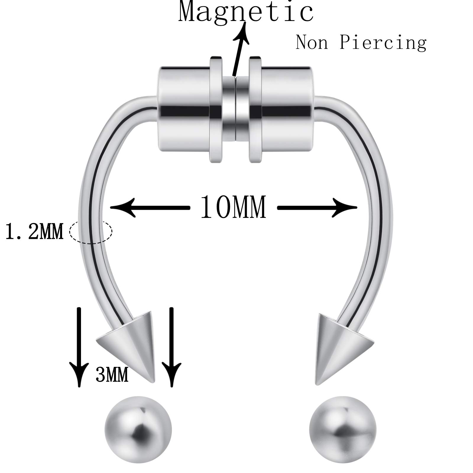 outerunner Fake Nose Ring Septum Piercing Magnet Magnetic Nose Hoop Rings Faux Septum Rings Non Piercing Clip On Nose Hoop Rings