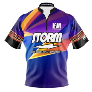 logo infusion dye-sublimated bowling jersey (sash collar) - i am bowling fun design 2001-st - storm (men's l)