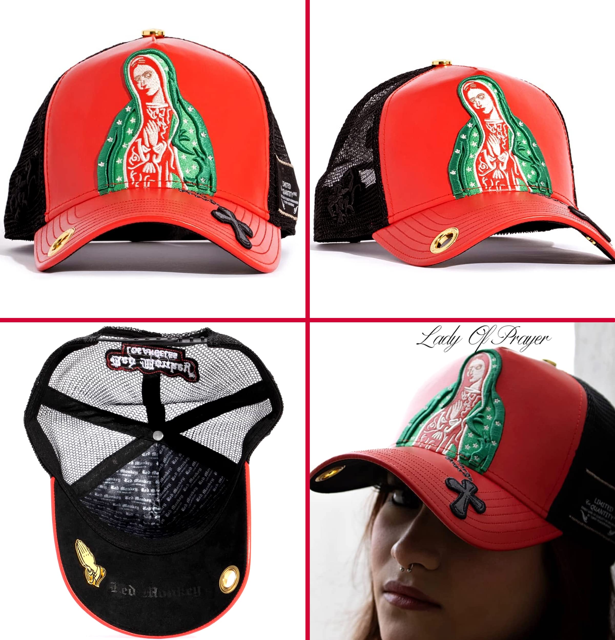 Red Monkey Designs 6 Hat Bundle 4 of Limited Edition Unisex Fashion Trucker Cap Hats + Free Bandanna.,Multicolor,One Size