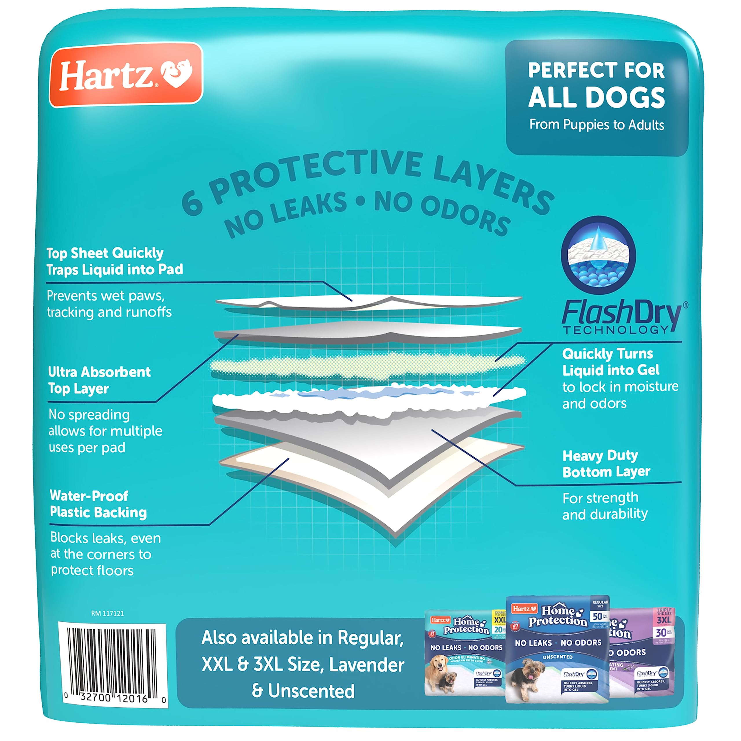 Hartz Home Protection Mountain Fresh Scented Dog Pads, XL 30 Count, Super Absorbent & Won't Leak, Odor Eliminating