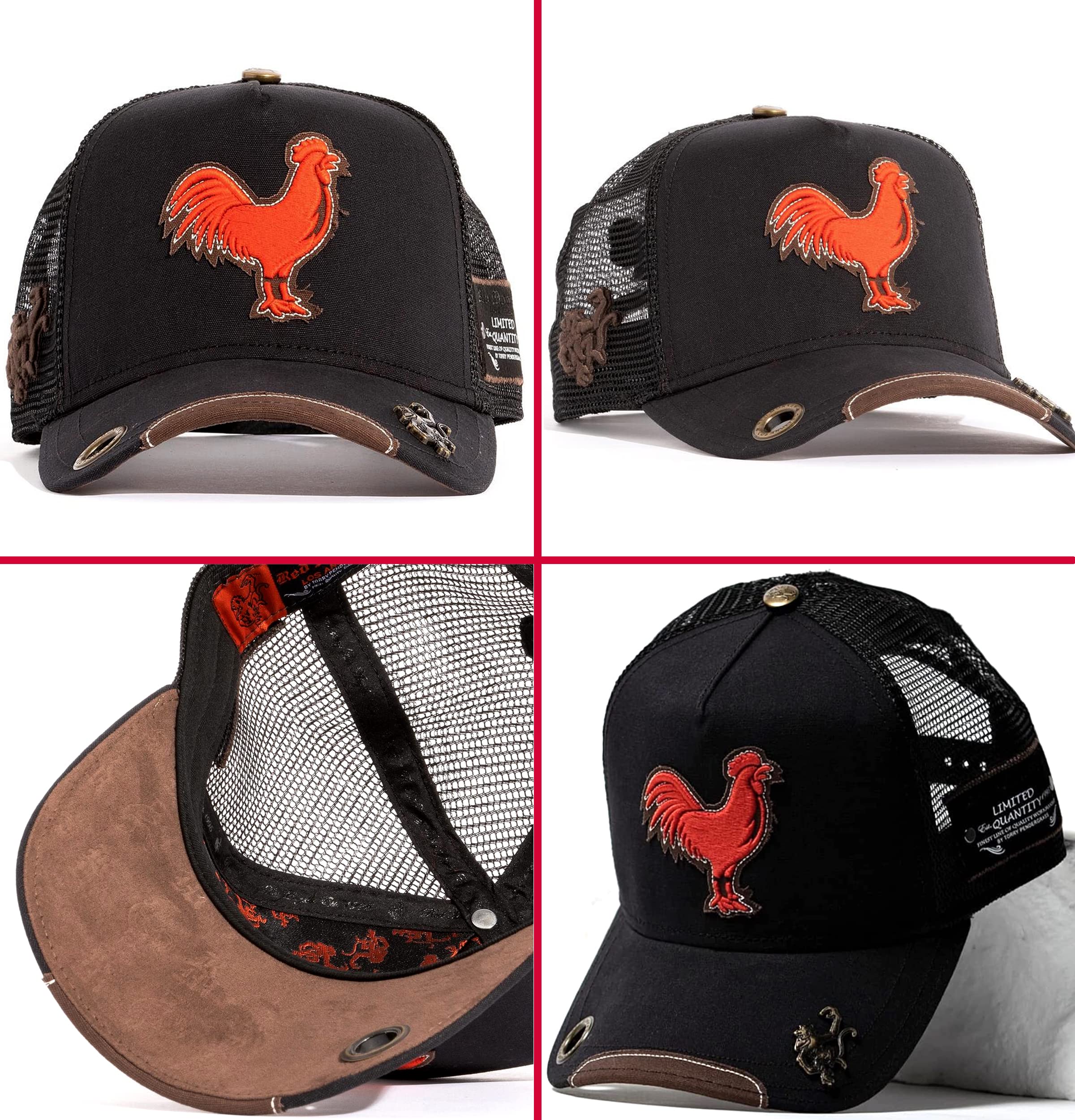 Red Monkey Designs 6 Hat Bundle 4 of Limited Edition Unisex Fashion Trucker Cap Hats + Free Bandanna.,Multicolor,One Size