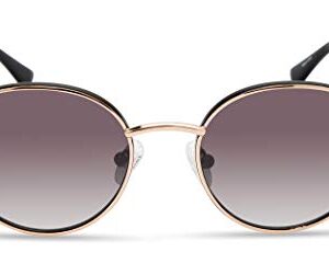 GUESS womens Classic Round Sunglasses Sunglasses, Gold/Smoke Mirror, 51mm US