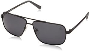 timberland men's tba9266 polarized navigator sunglasses, matte black, 61mm