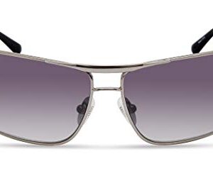 GUESS mens Wrapped Navigator Pilot Sunglasses Sunglasses, Shiny Gunmetal, 68mm US