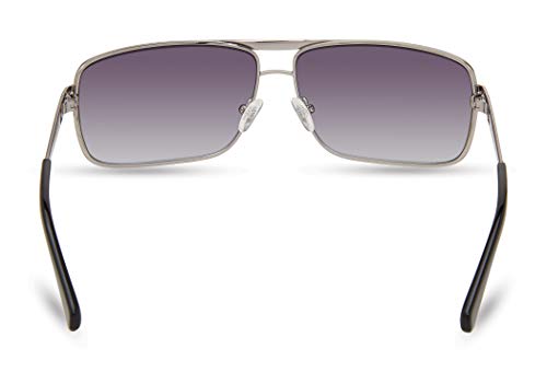 GUESS mens Wrapped Navigator Pilot Sunglasses Sunglasses, Shiny Gunmetal, 68mm US